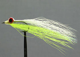 Clouser Minnow in white and chartreuse bucktail