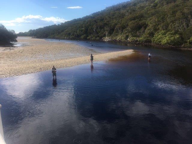 Members hunting flathead at Hat Head