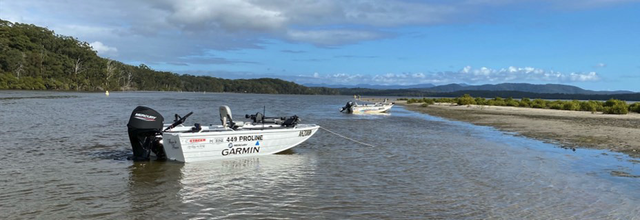 The boats of Don, Ben and Rodney provided transport to the mouth of Queens Lake