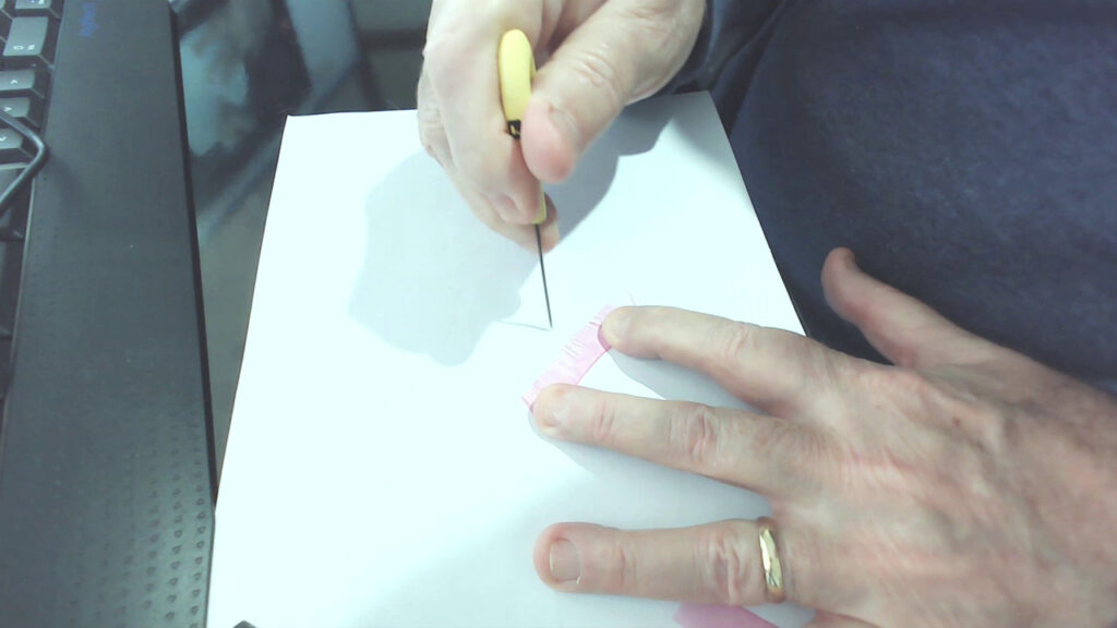 Preparing the organza ribbon hackle