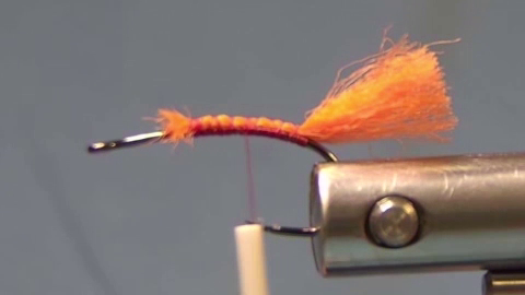 Thread on hook back two thirds.
Tie in the tail the length of the hook shank.