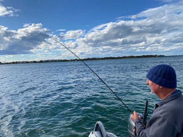 Rodney snagging a salmon at Swansea