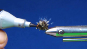 Colouring the tip of the foam sight post with a black marker.