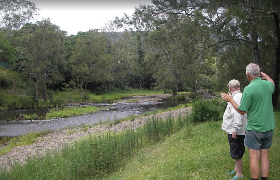Bob and Ron inspecting a fishing site