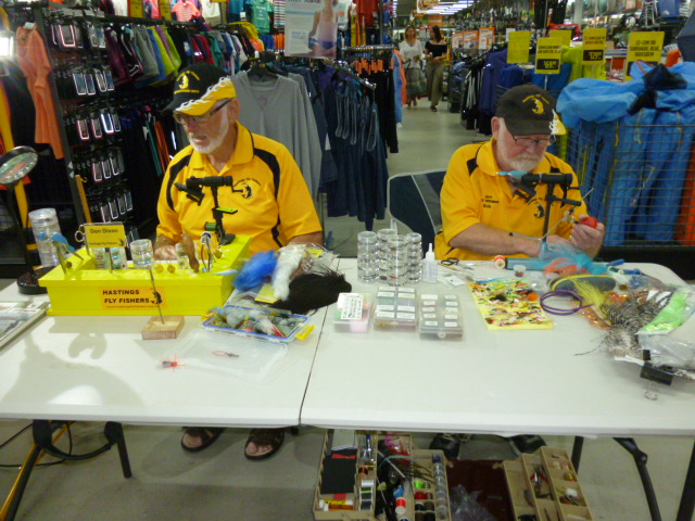 Don and Bob demonstrating the art of fly tying