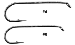3x size 6 and 8 hooks